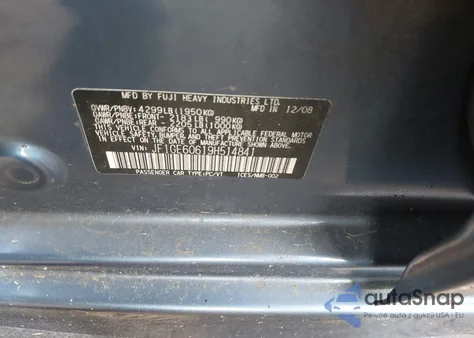 2009 Subaru Impreza 2.5I from USA, damaged, VIN JF1GE60619H514841